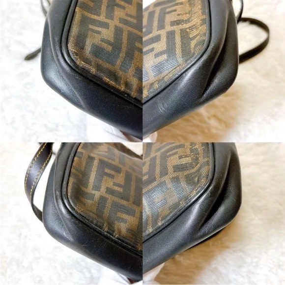 Fendi Black and Brown Logo Shoulder Bag - Picture 4 of 9